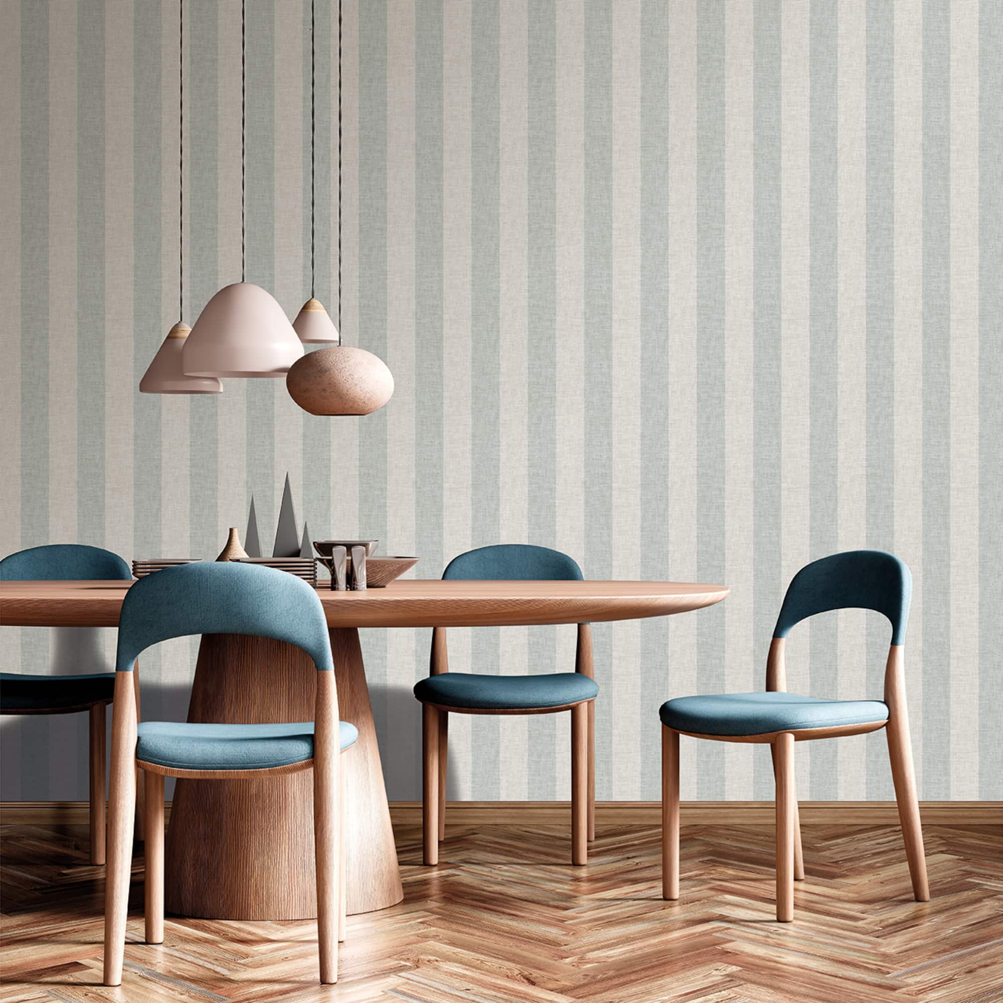 Designs Direct Antibes Linen Stripes Wallpaper